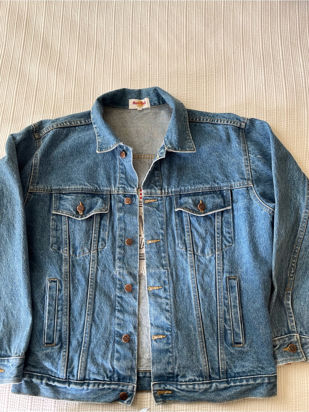 Hard Rock Singapore Blue Denim Jacket Size L